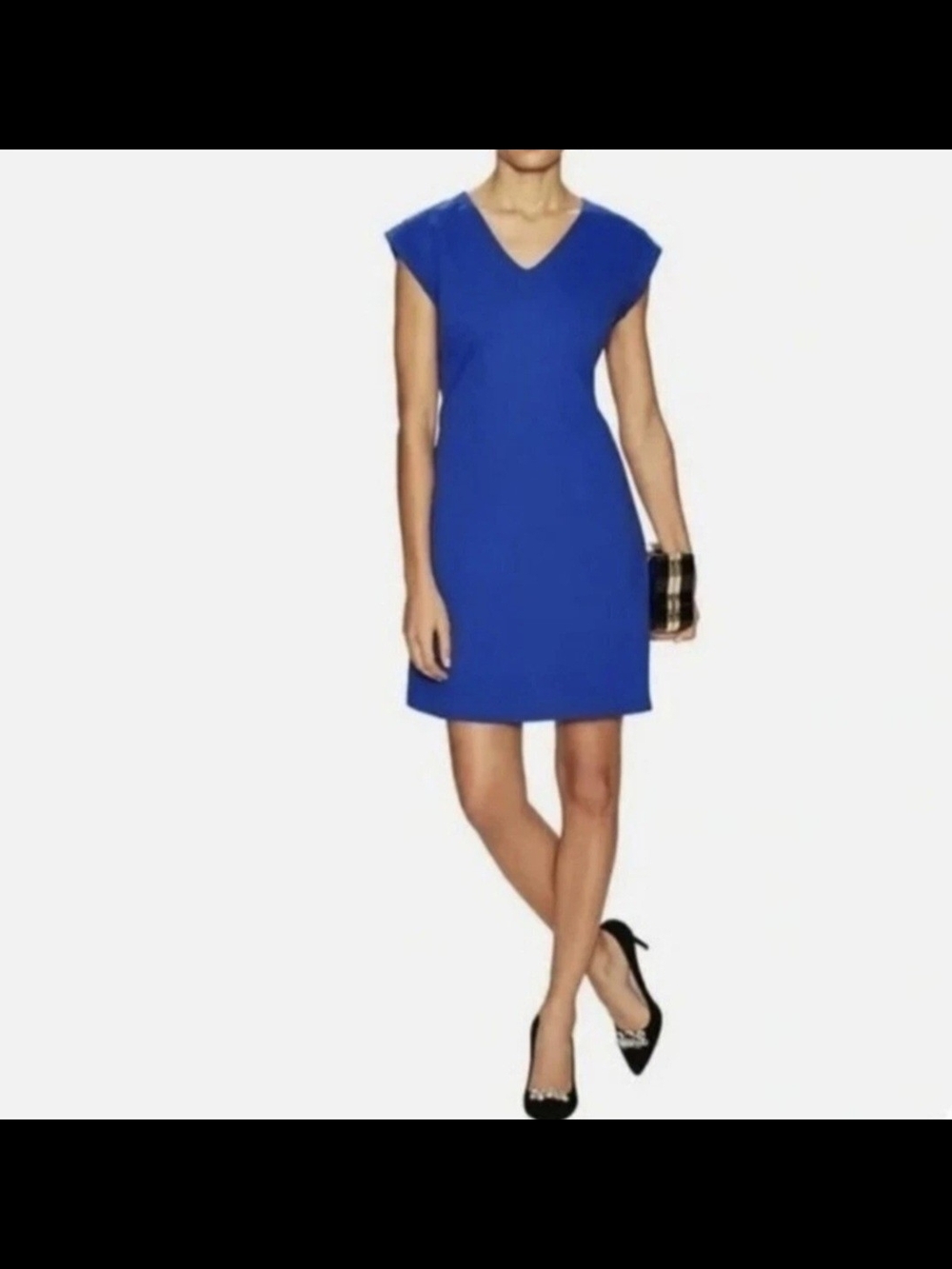 kate spade Bright Cobalt Blue V-Neck Cap Sleeve Midi Dress